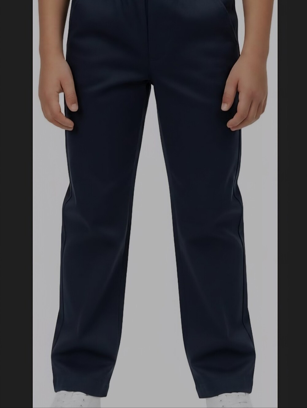 NWT Unik Boys Uniform Pull-On Pants, Elastic Waist Trousers, Kids Comfort Twill